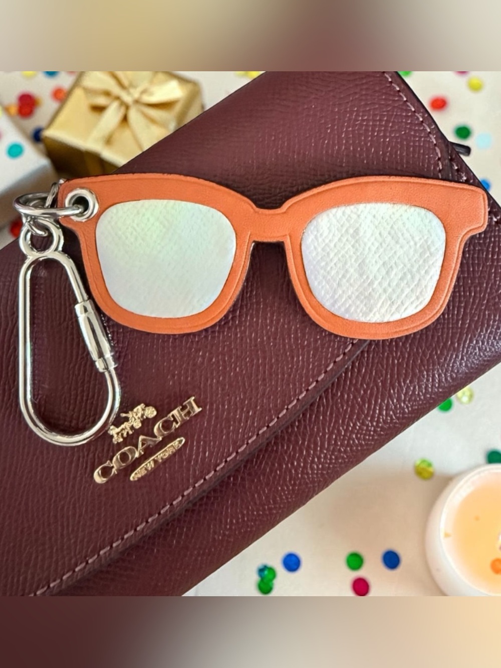 Coach Y2K, sunglasses leather bag charm key fob keychain EUC - Picture 10 of 10